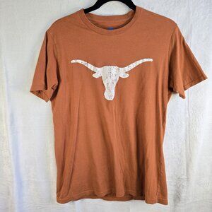 Longhorn Apparel Washed Orange Polyester University Of Texas T Shirt - Medium